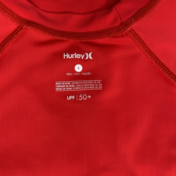 Hurley Red Long Sleeve Rash-guard Small - Picture 2 of 2